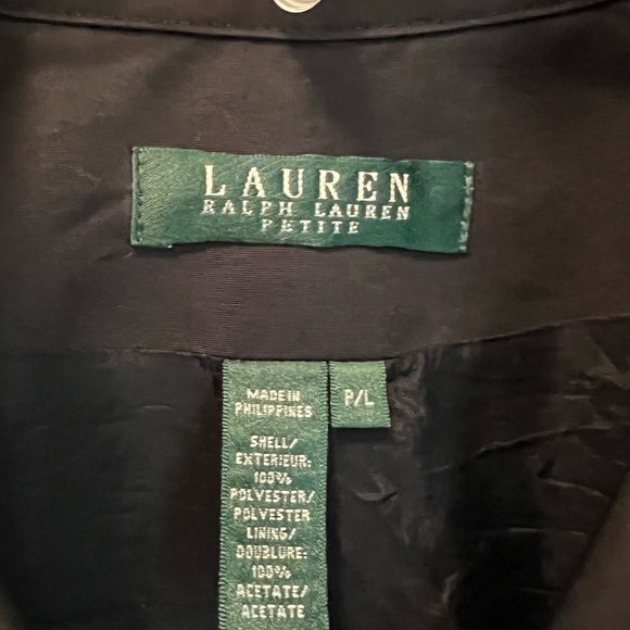 LRL Lauren Ralph Lauren Cropped Black Trench - Picture 4 of 8